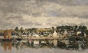 Eugene Boudin Village by a River china oil painting artist